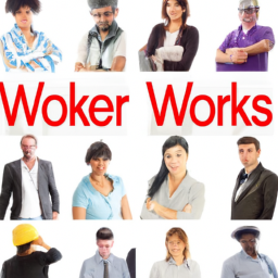 diverse people in different jobs all over the world - title "Profworkers"