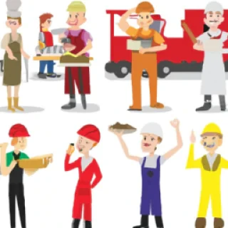 different people in production jobs